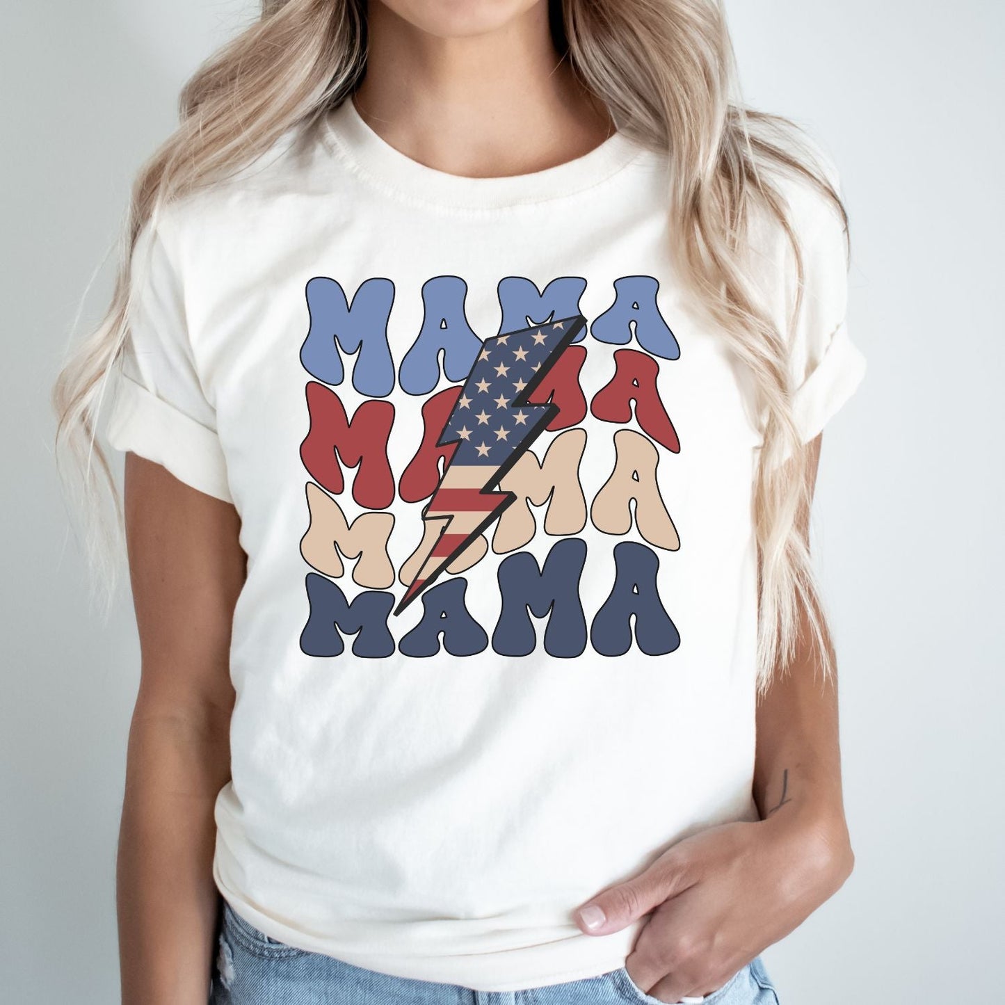 Independence Day Mama with Lightning Bolt