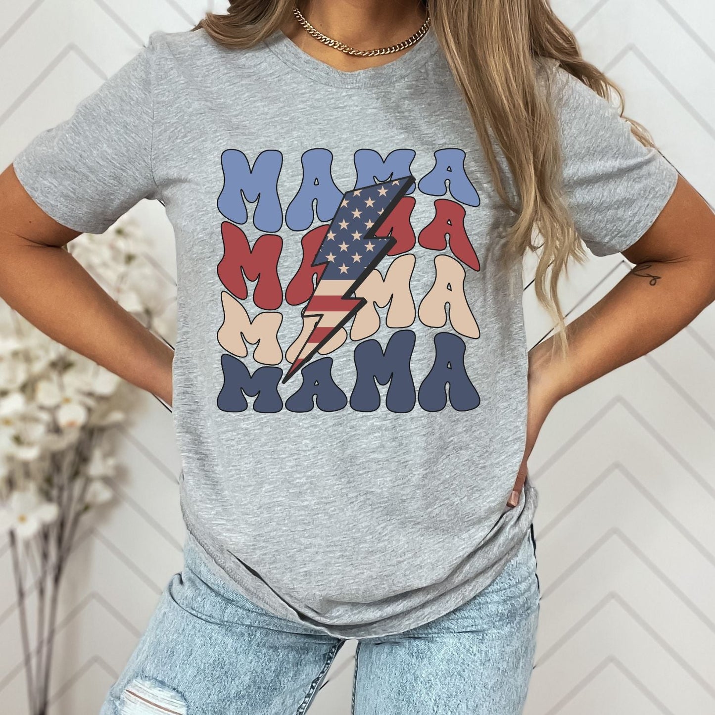 Independence Day Mama with Lightning Bolt