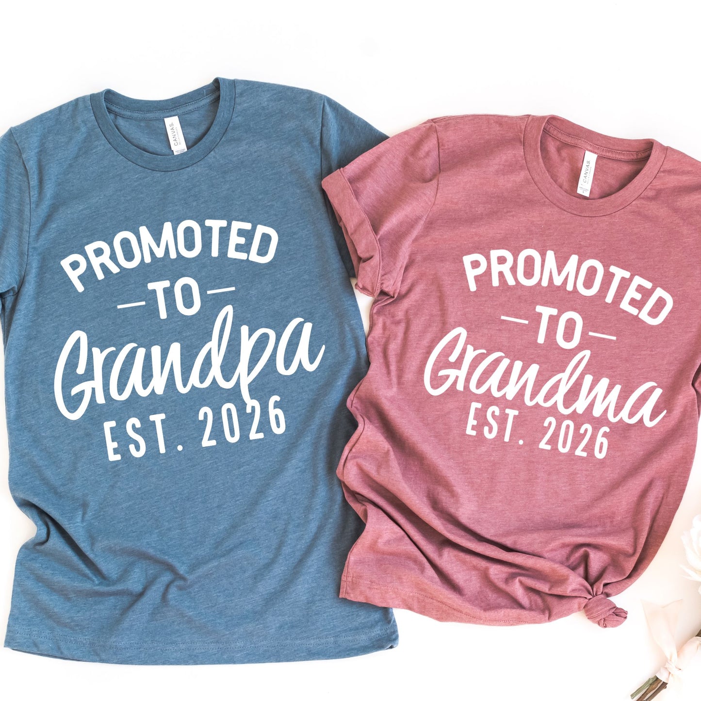 Promoted to Grandma / Grandpa EST (Customize the Year Date)