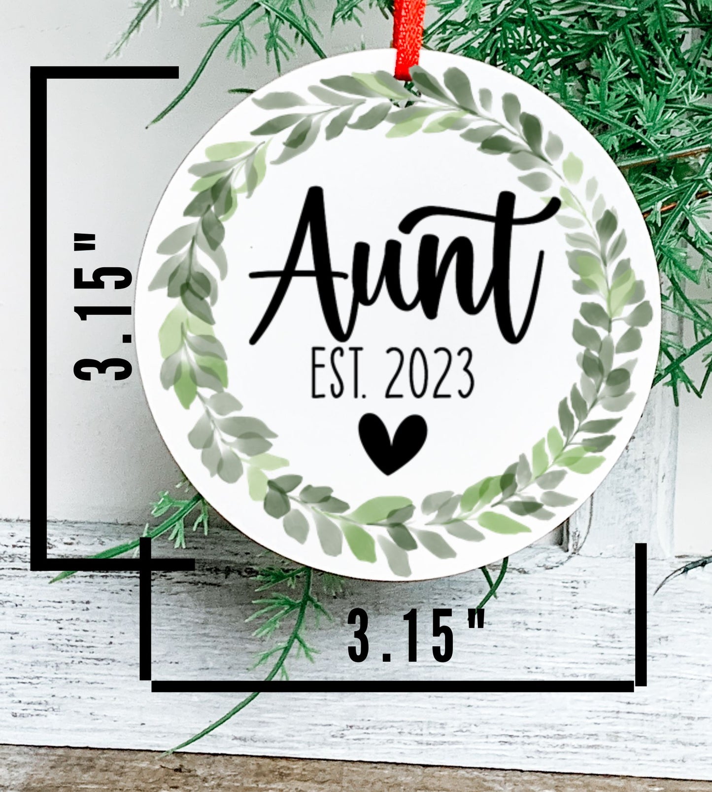 Aunt Est Pregnancy Announcement Ornament