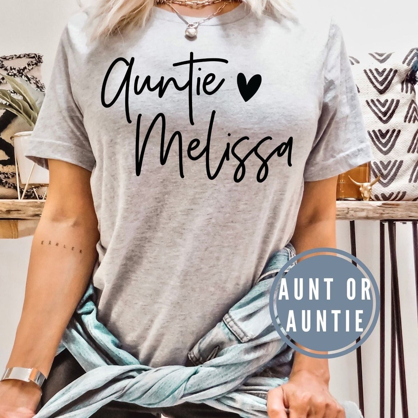 Custom Auntie or Aunt Shirt