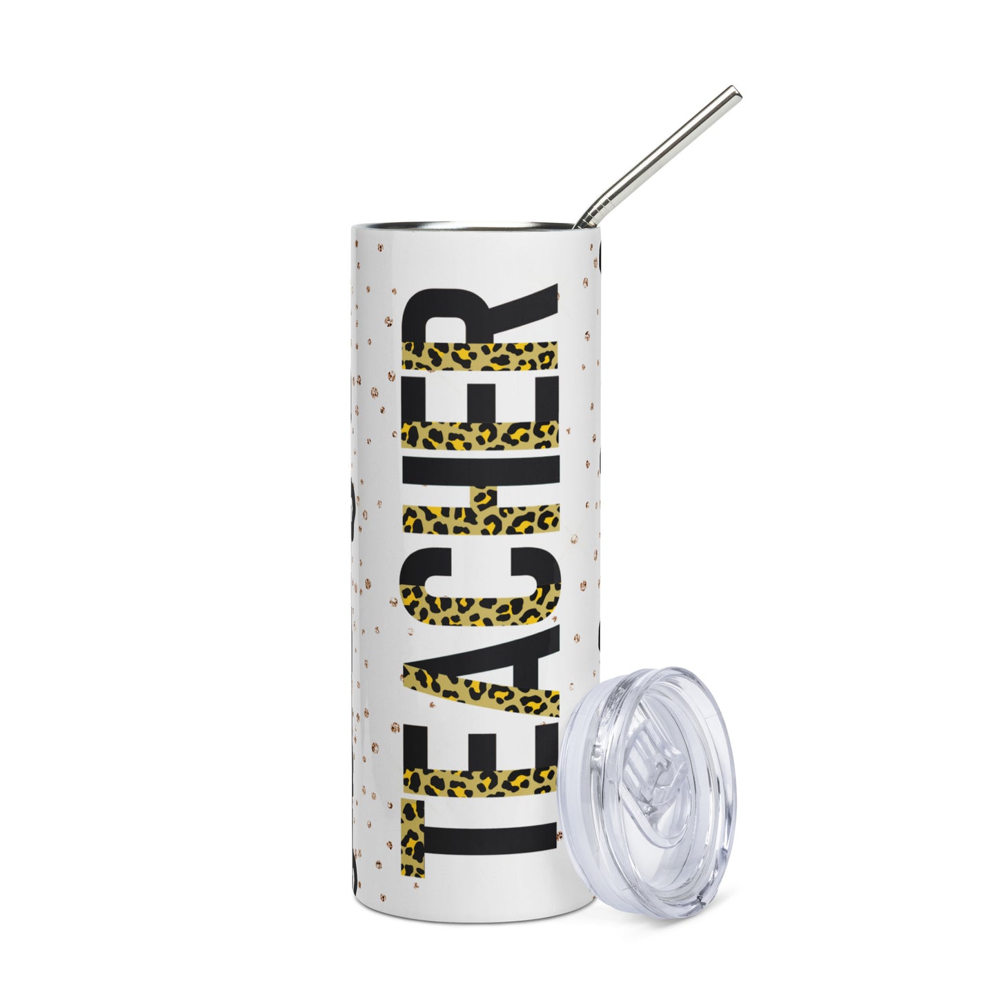 Teacher Leopard Print Stainless Steel Tumbler