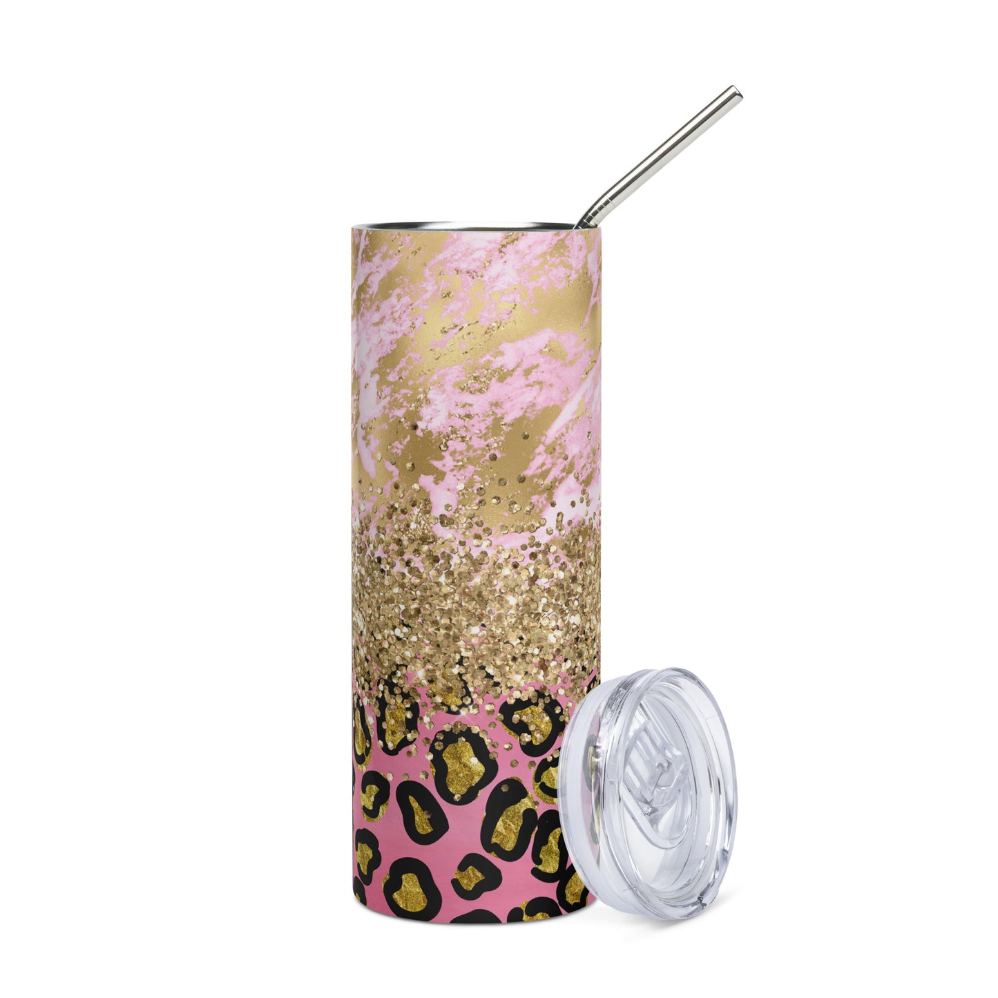 Ombre and Glitter Stainless Steel Tumbler