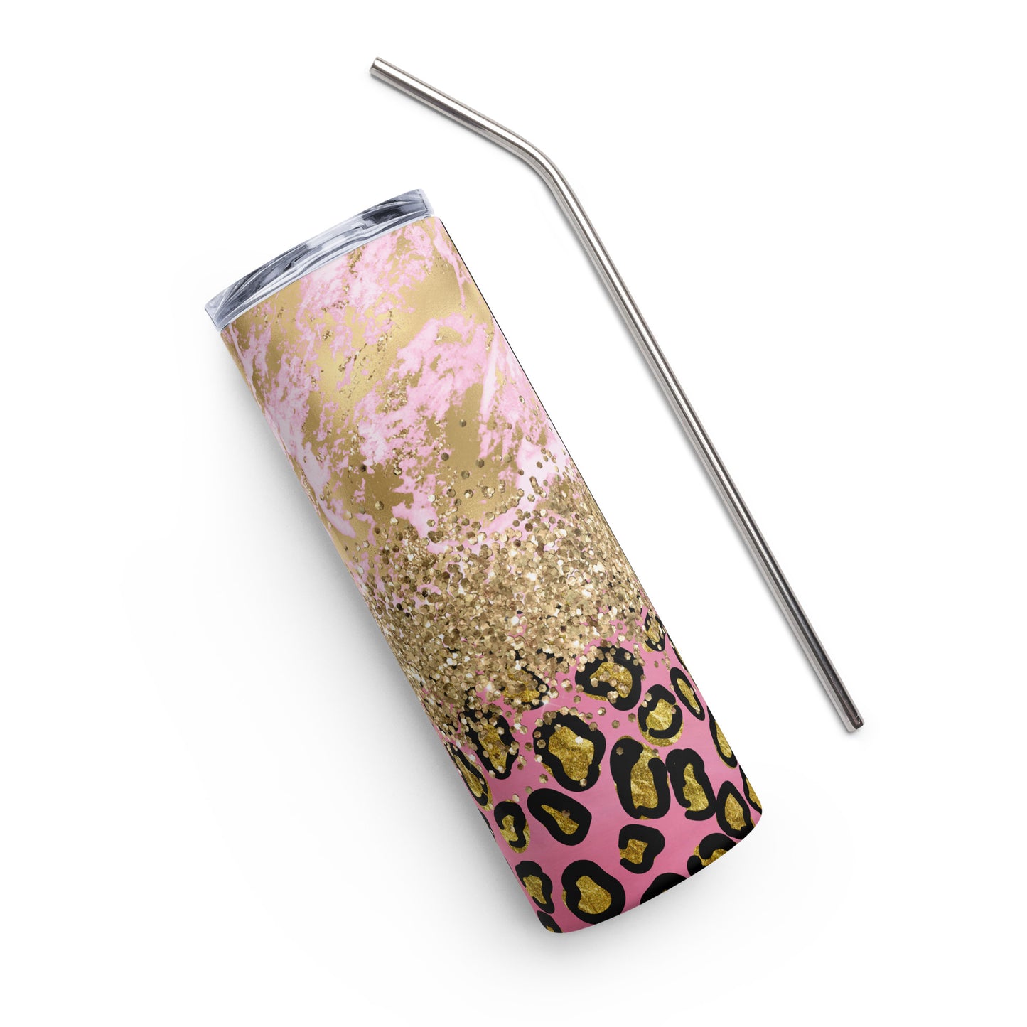 Ombre and Glitter Stainless Steel Tumbler