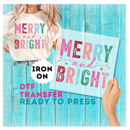 Merry and Bright DTF Transfer