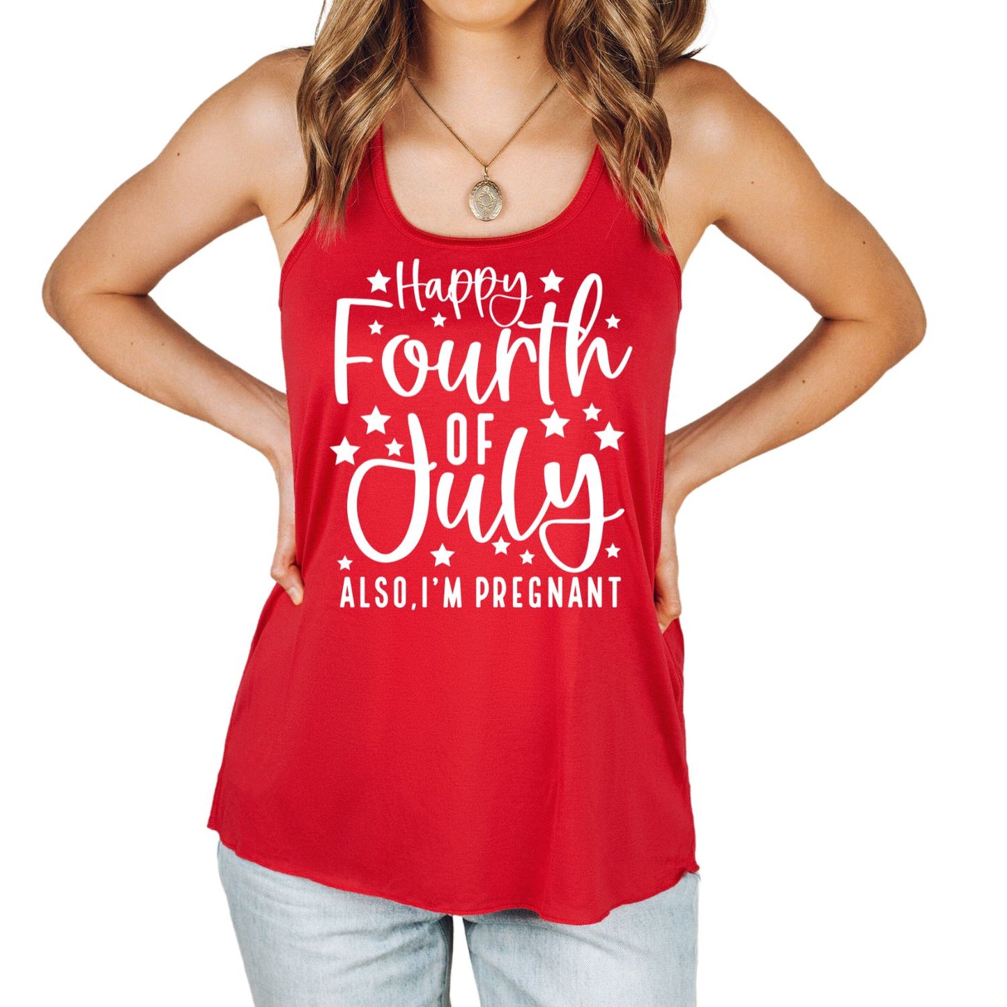 Happy Fourth of July Also I'm Pregnant | Tank Top