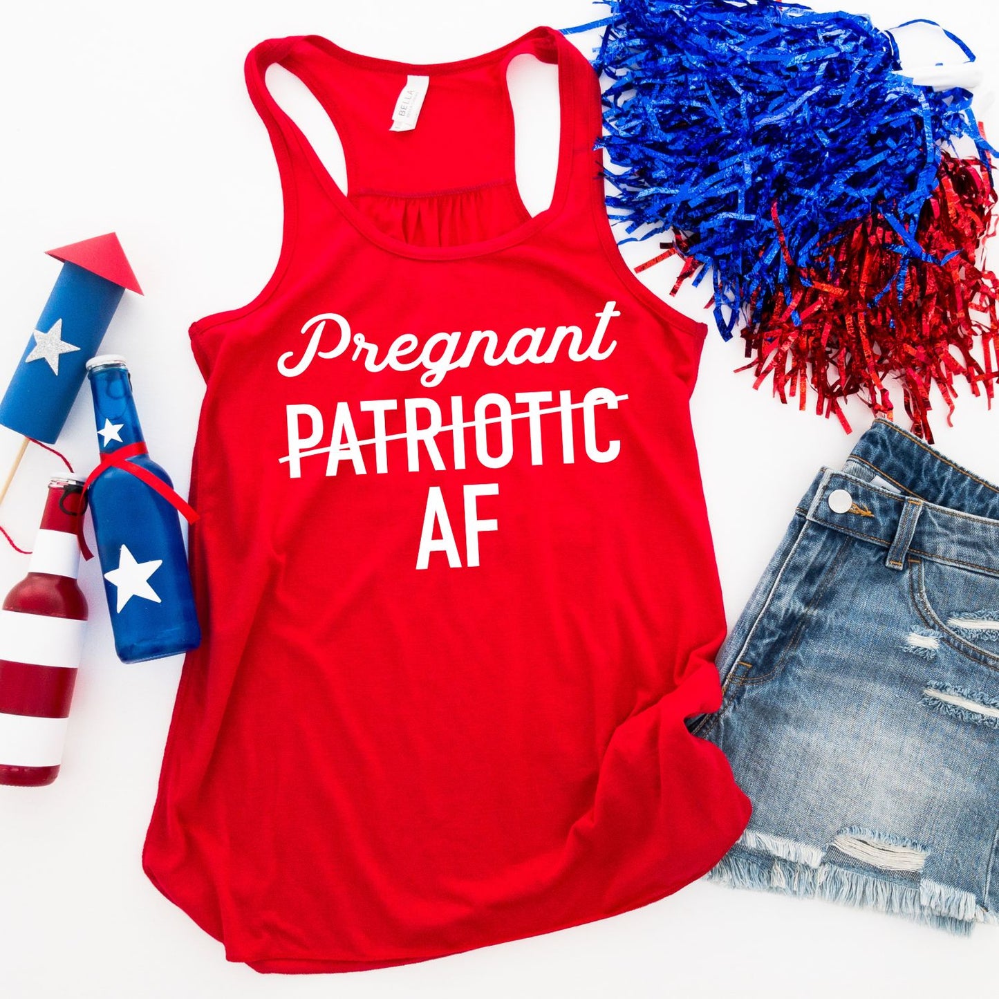 Patriotic Pregnant AF | Tank Top