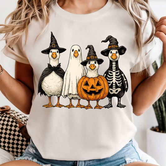 Geese Witch, Skeleton, Pumpkin and Ghost - Comfort Colors Tee or Sweatshirt