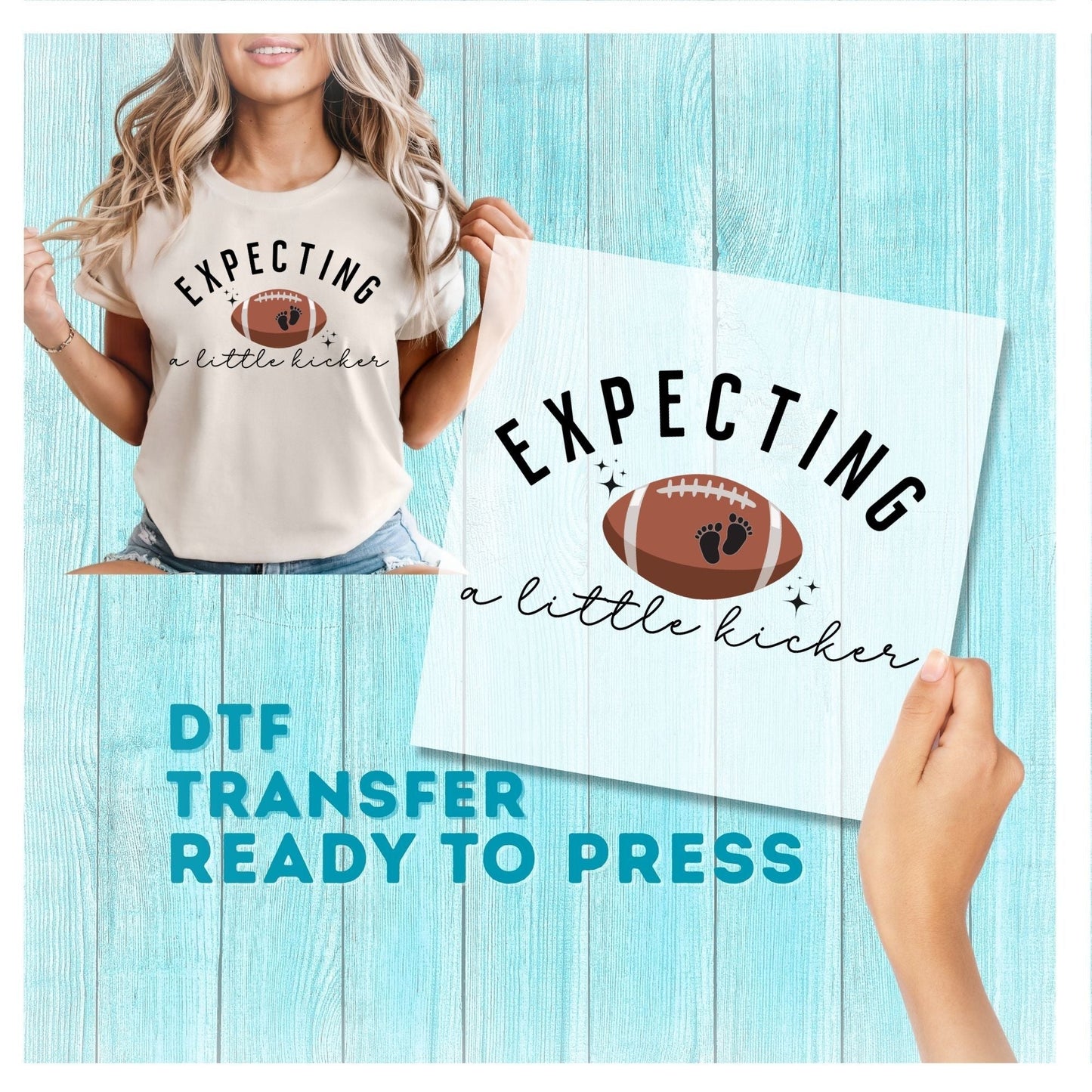 Expecting a Little Kicker DTF Transfer
