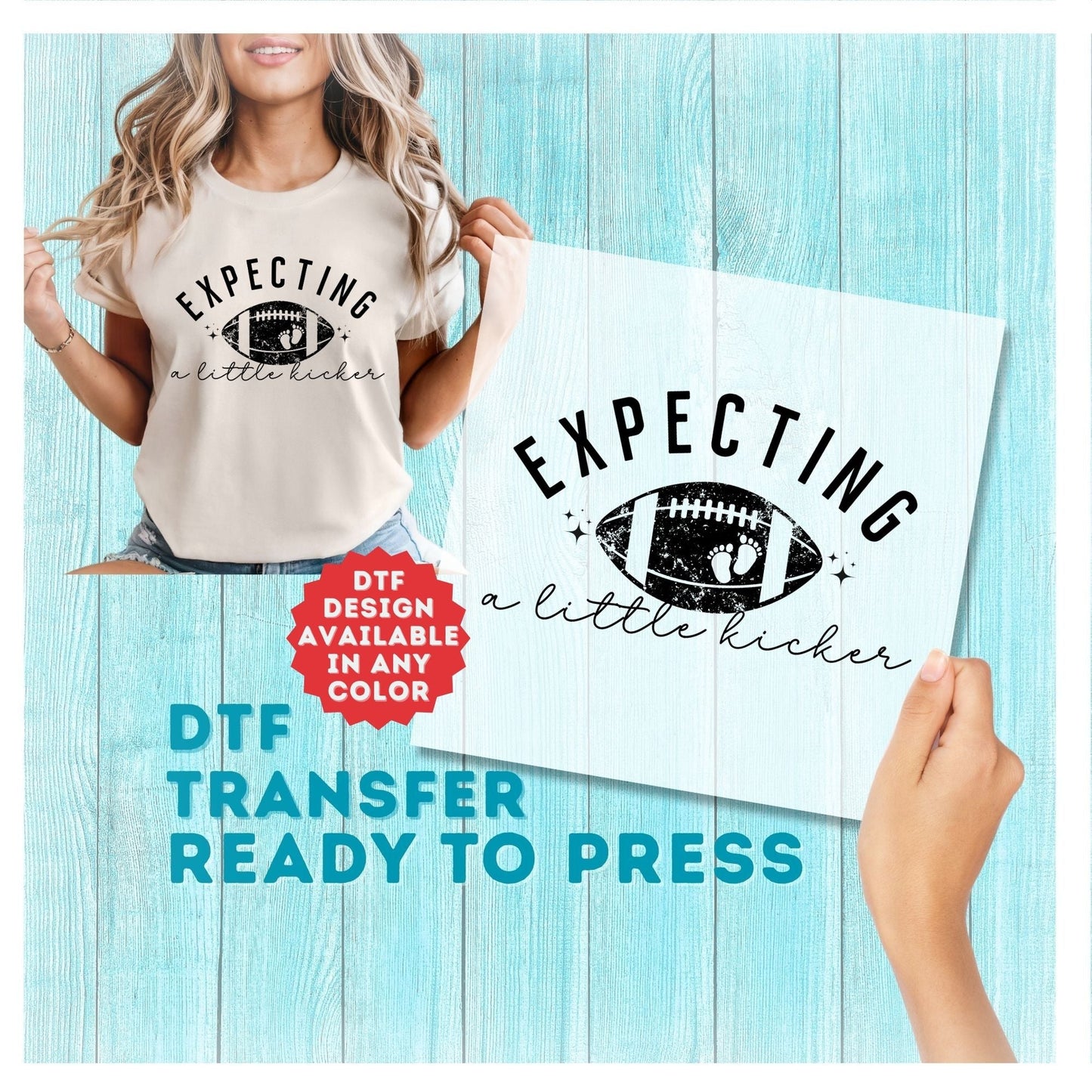 Expecting a Little Kicker DTF Transfer