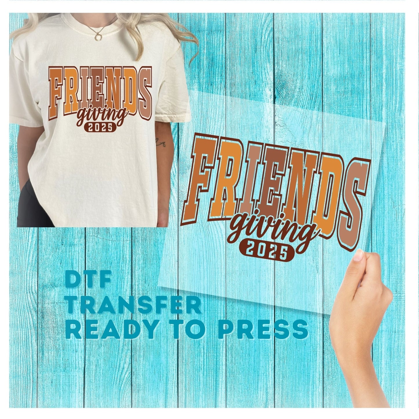 Friends Giving 2025 DTF Transfer - Cute Friendsgiving DTF