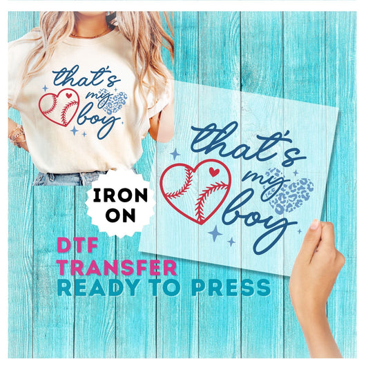 That's My Boy Baseball DTF Transfer