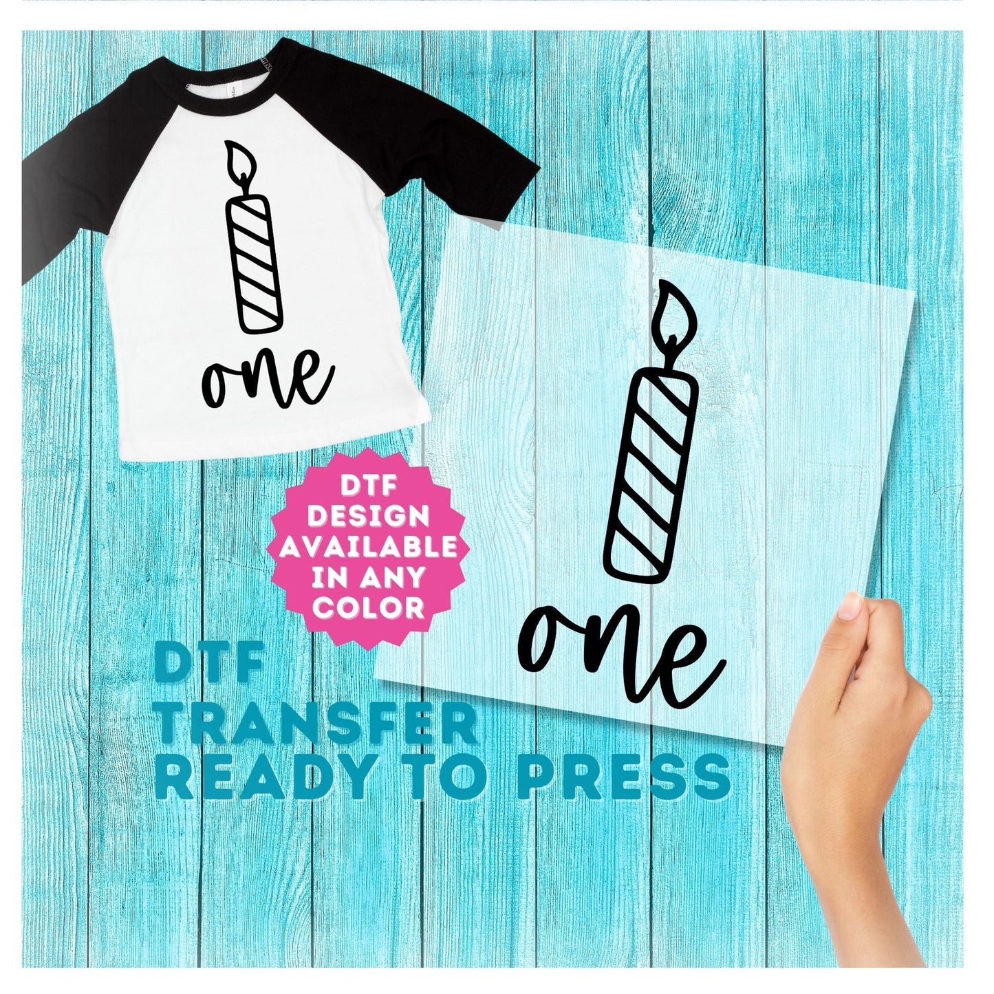 One Birthday Candle DTF Transfer