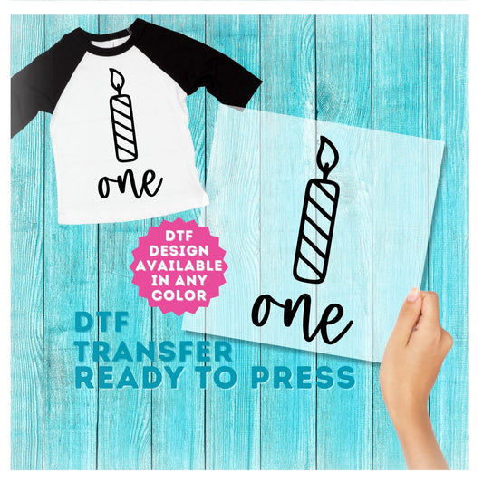 One Birthday Candle DTF Transfer