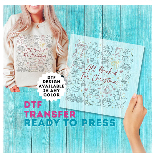 All Booked For Christmas DTF Transfer