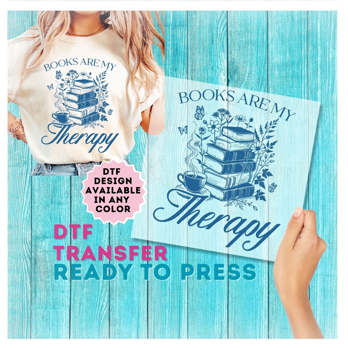 Reading is Therapy DTF Transfer