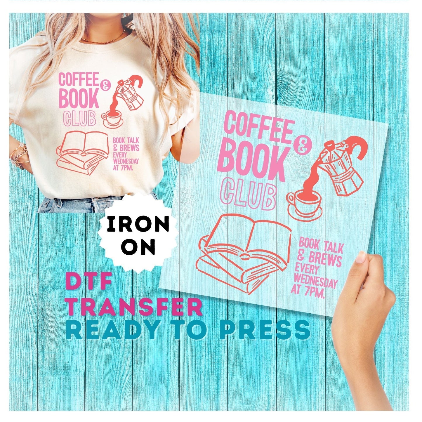 Coffee and Books DTF Transfer