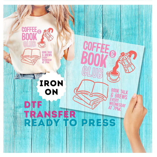 Coffee and Books DTF Transfer