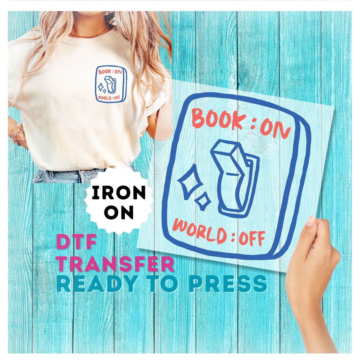 Cute Book Lover DTF Transfer