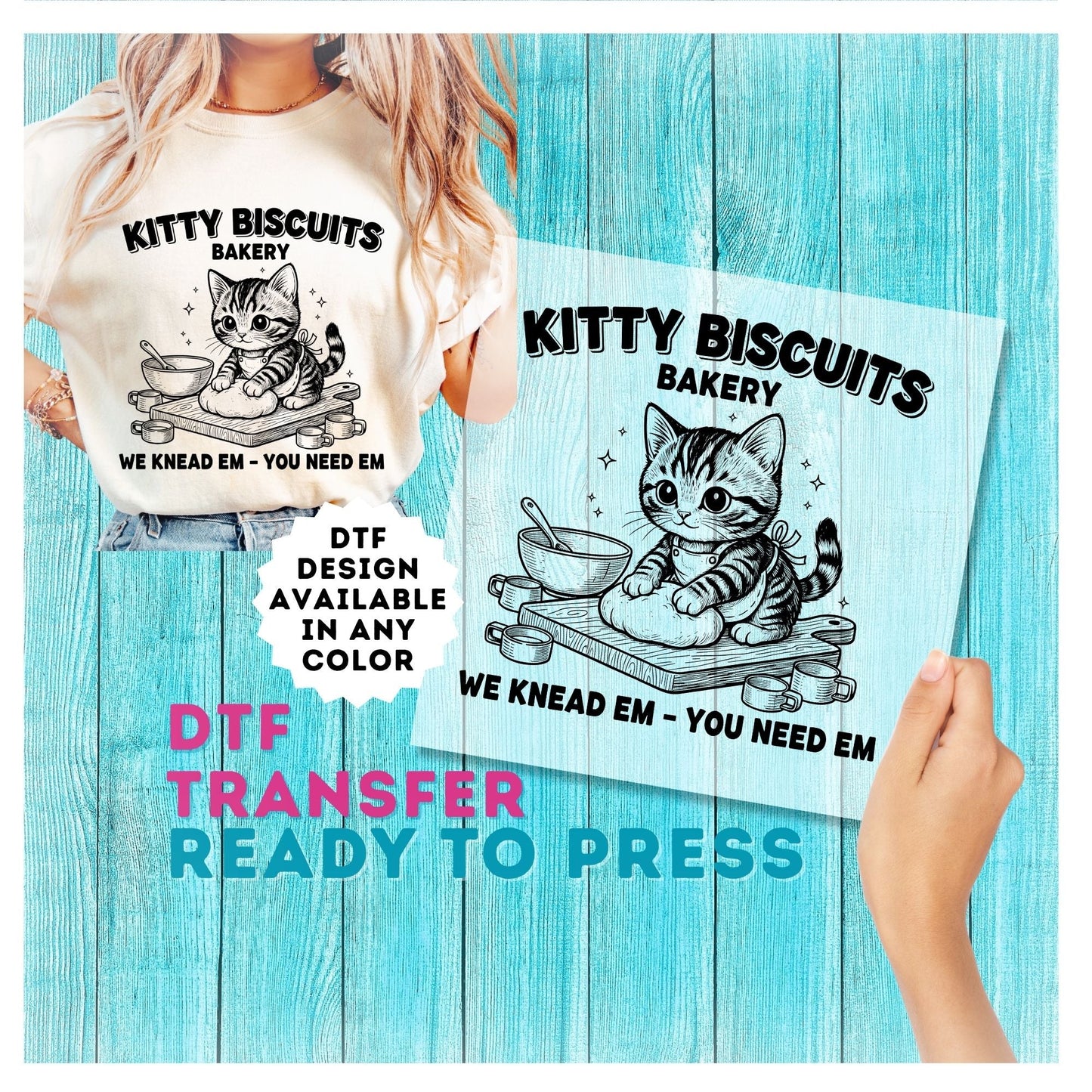 Kitty Biscuits Cat Lover DTF Transfer