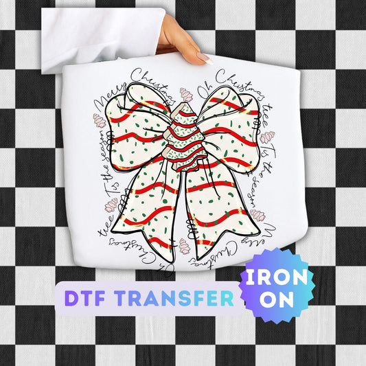 Christmas Cake Bow DTF Transfer