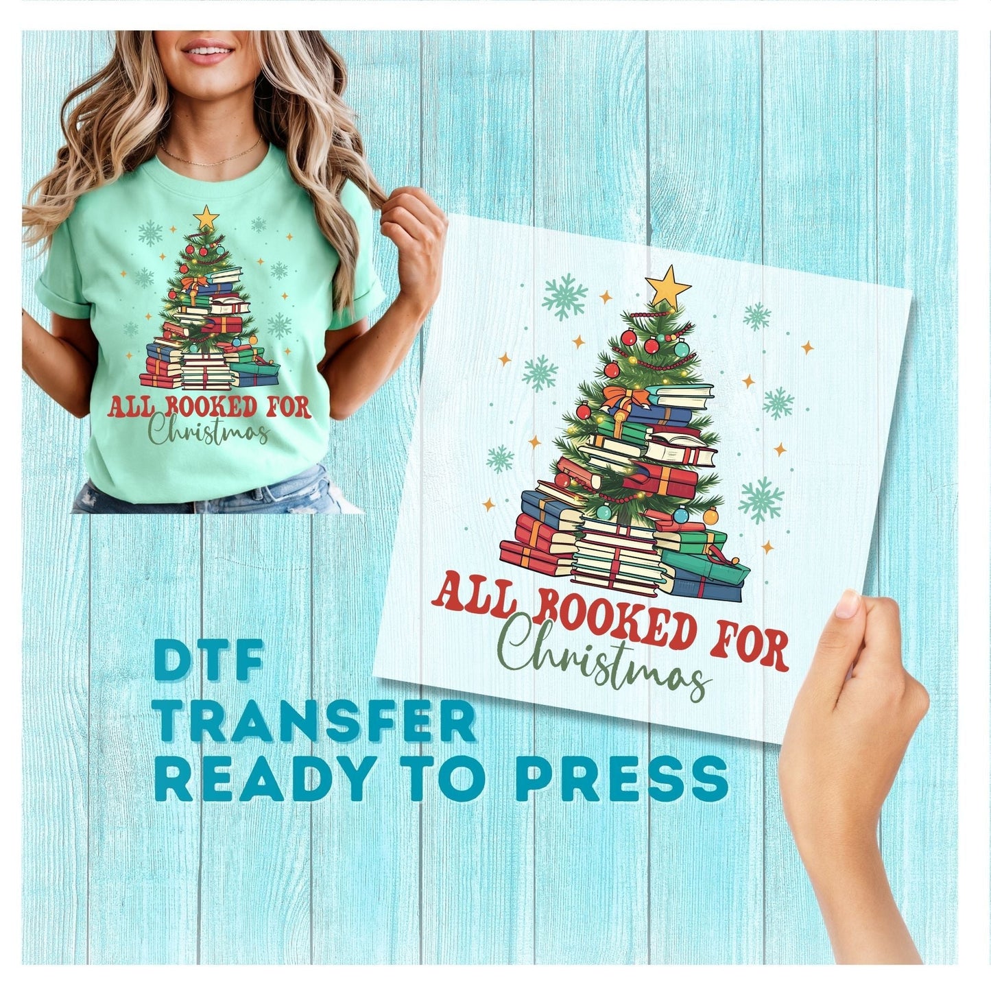 All Booked For Christmas DTF Transfer