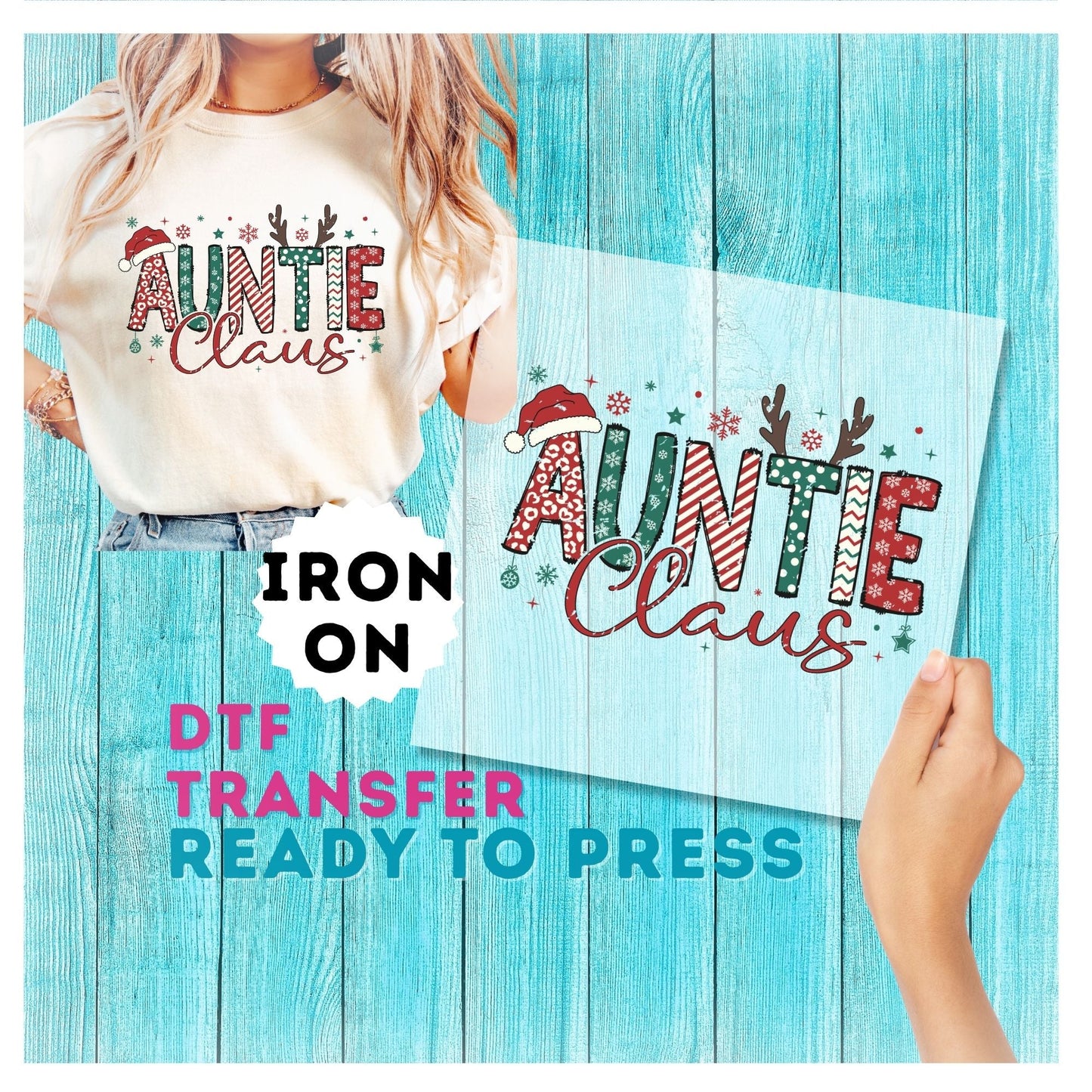 Auntie Christmas DTF Transfer
