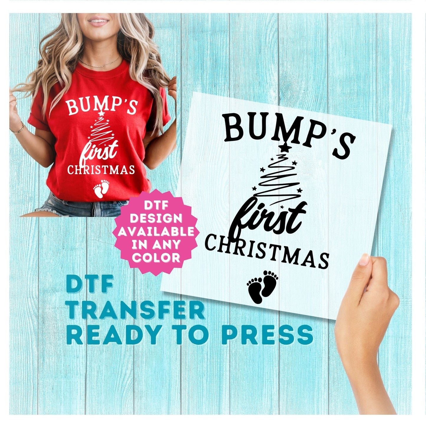 Bump's First Christmas DTF Transfer