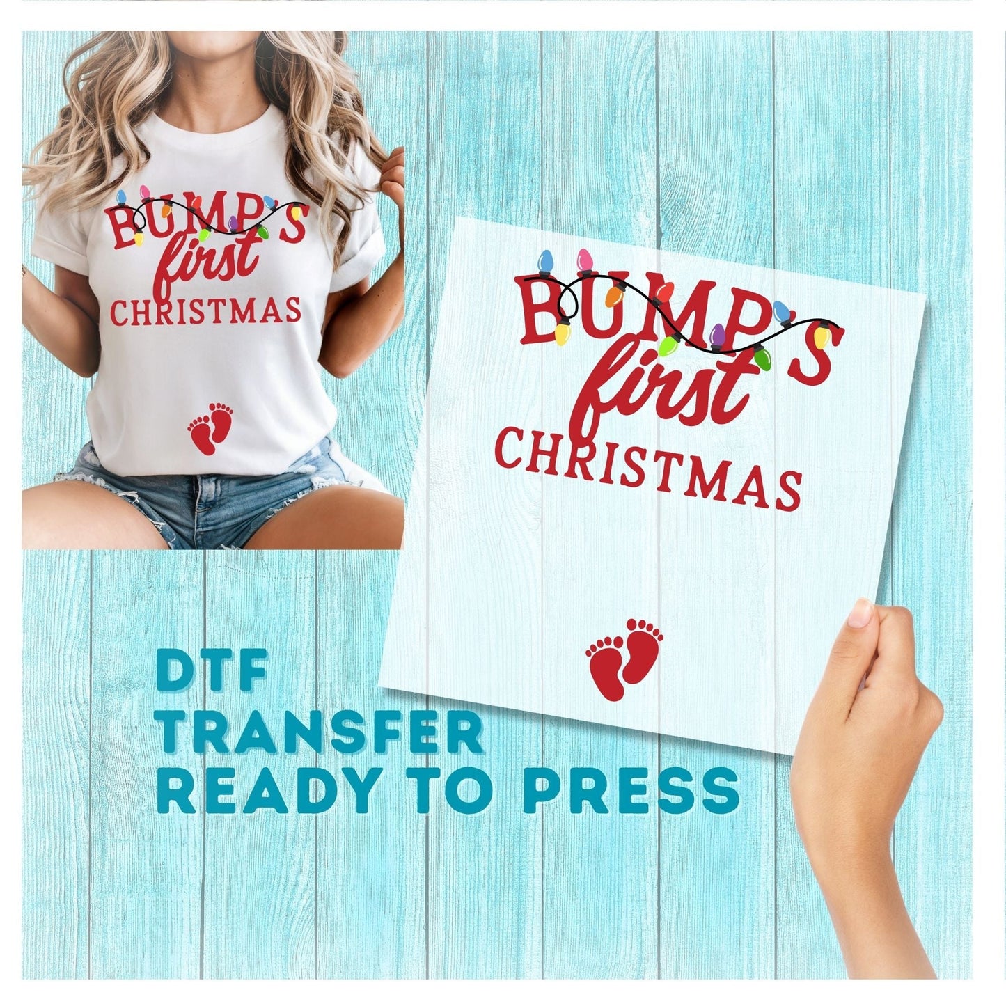 Bump's First Christmas DTF Transfer