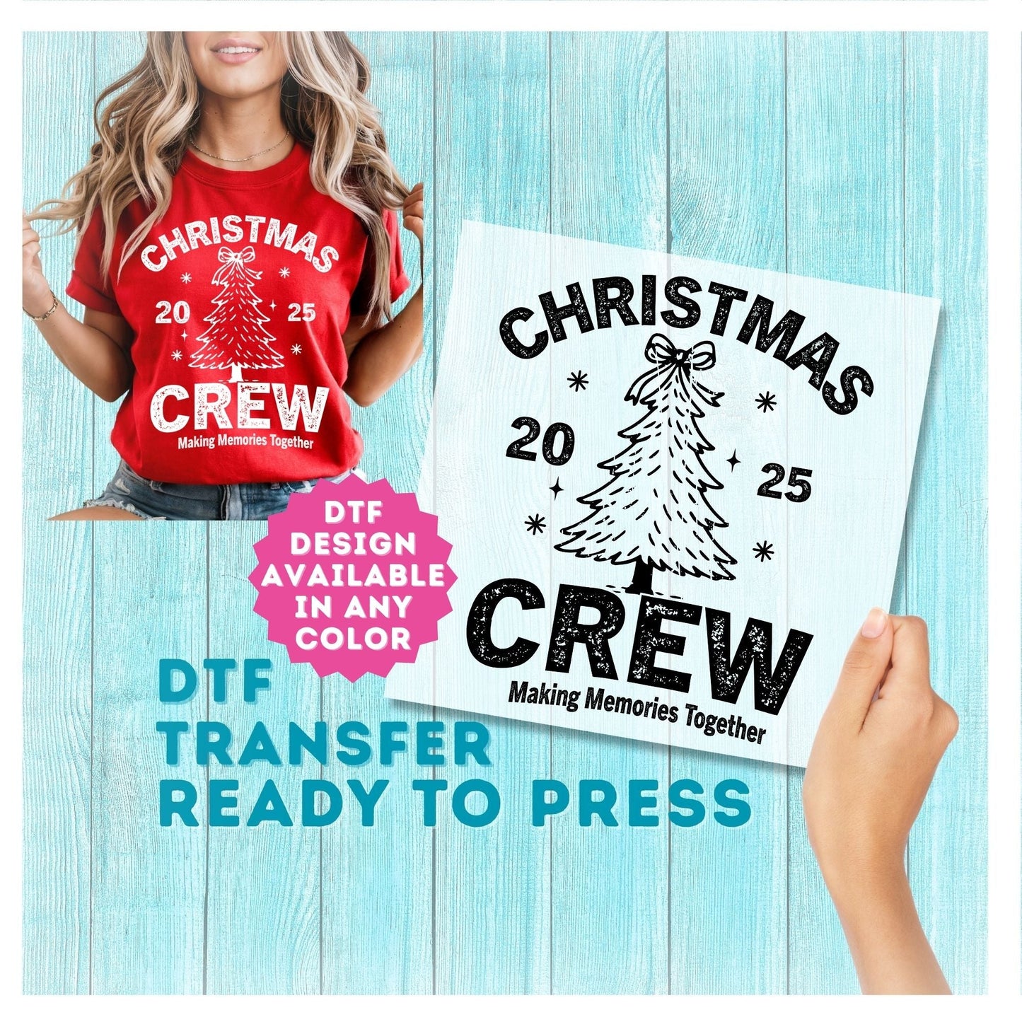 Christmas Crew 2025 DTF Transfer - Customize the Year
