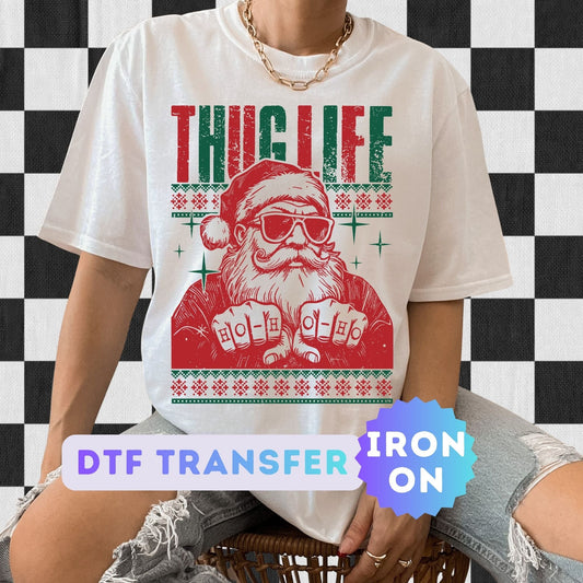Thug Life Santa DTF Transfer