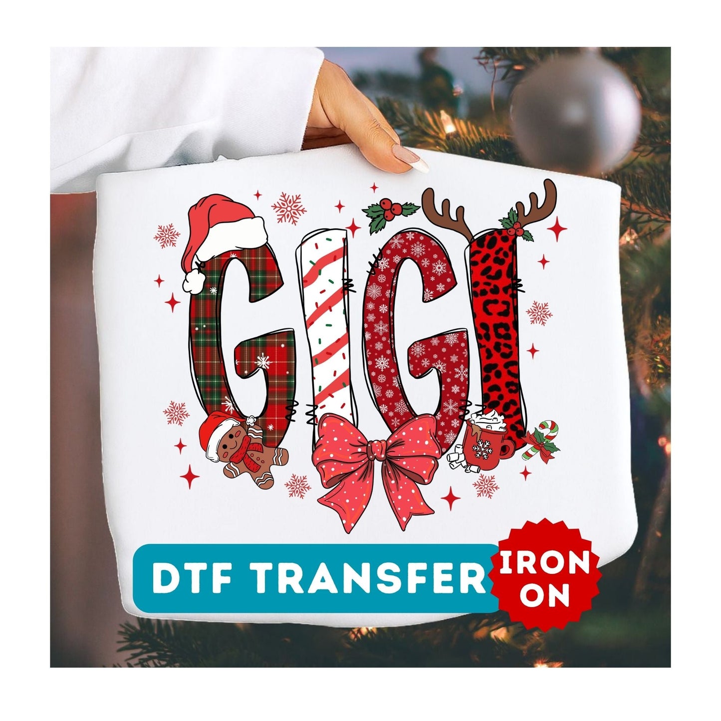Gigi Christmas DTF Transfer