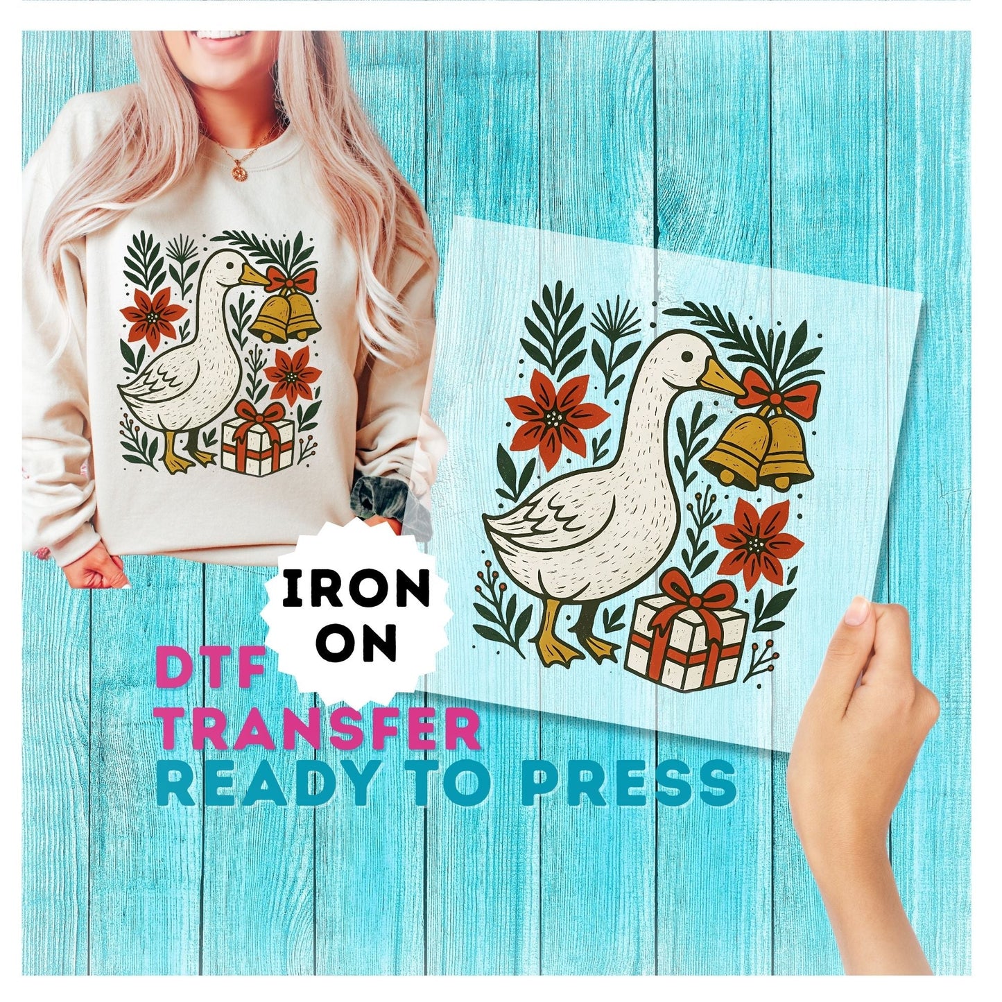 Goose Christmas DTF Transfer