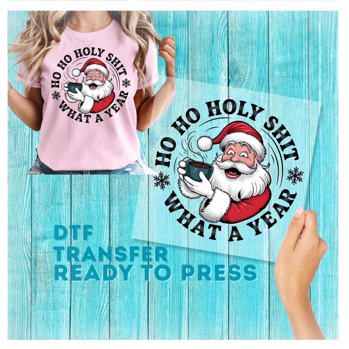 Santa Funny DTF Transfer