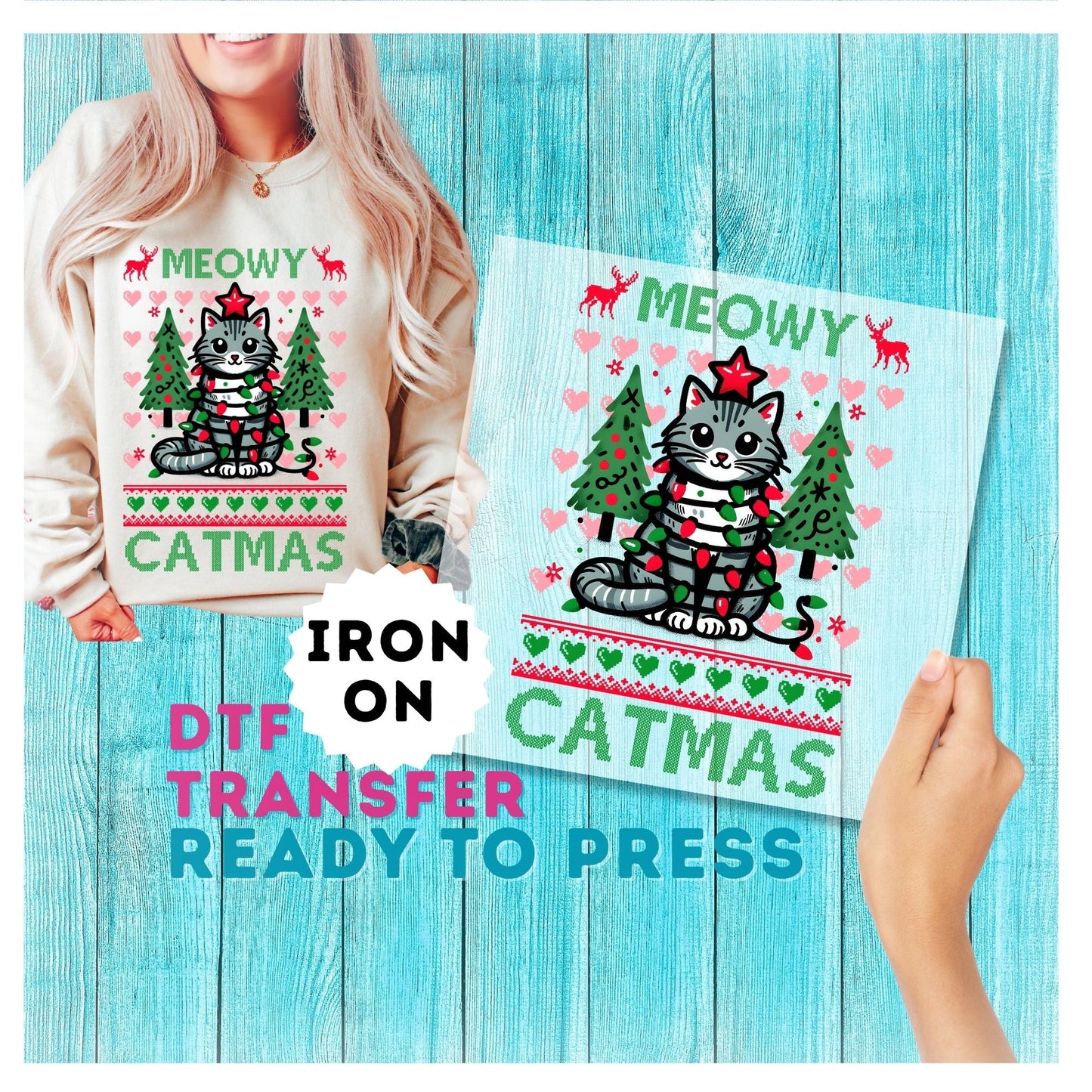 Christmas Catmas DTF Transfer