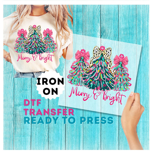 Merry and Bright DTF Transfer