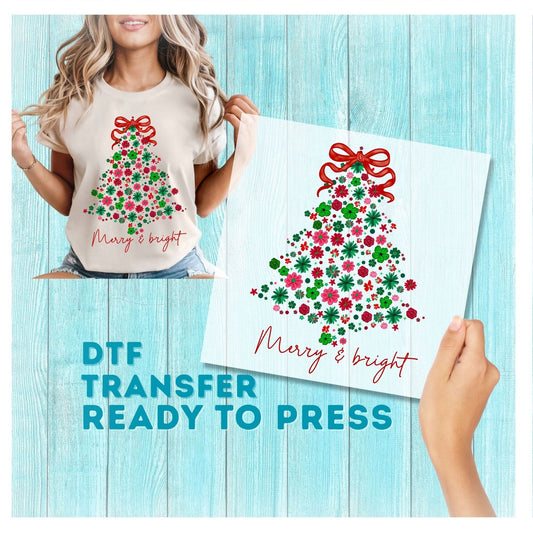 Merry and Bright DTF Transfer