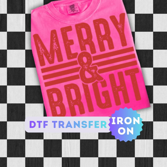 Merry and Bright DTF Transfer