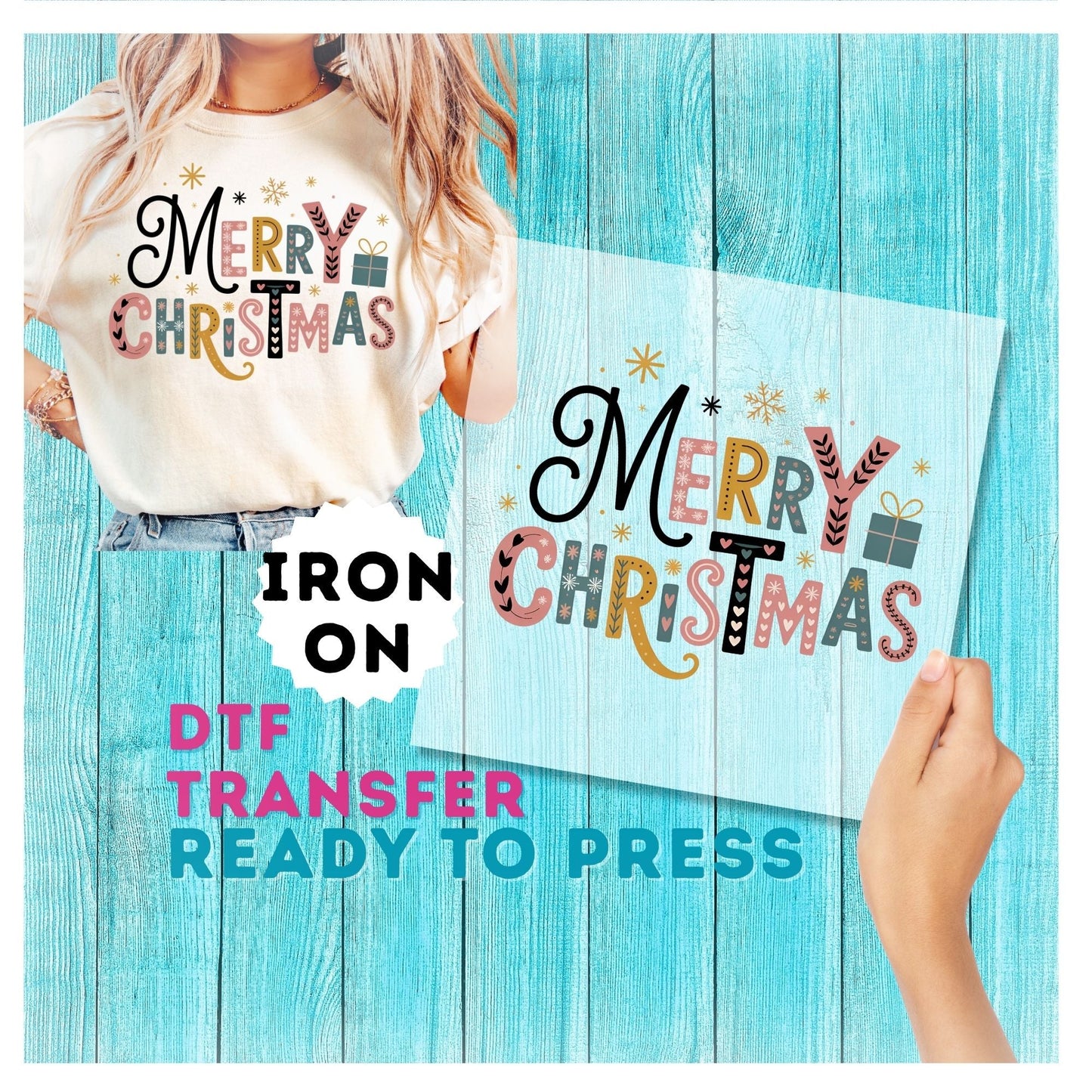 Merry Christmas DTF Transfer