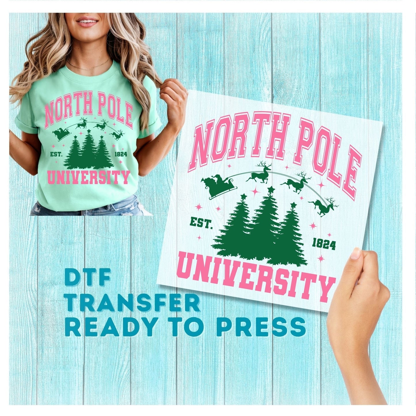 North Pole University DTF Transfer