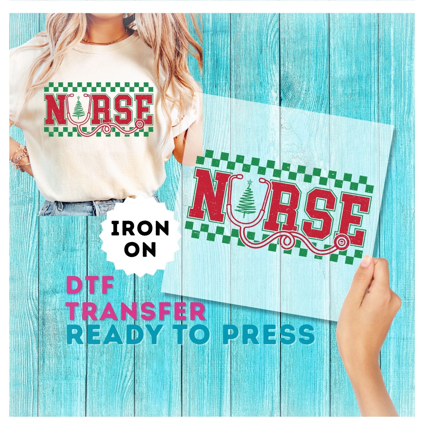 Christmas Nurse DTF Transfer