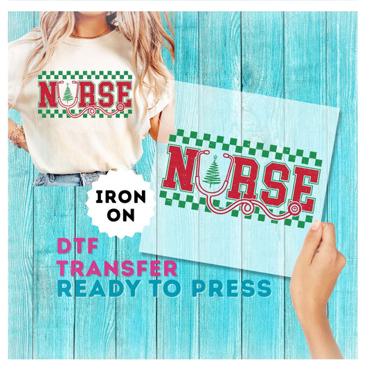 Christmas Nurse DTF Transfer