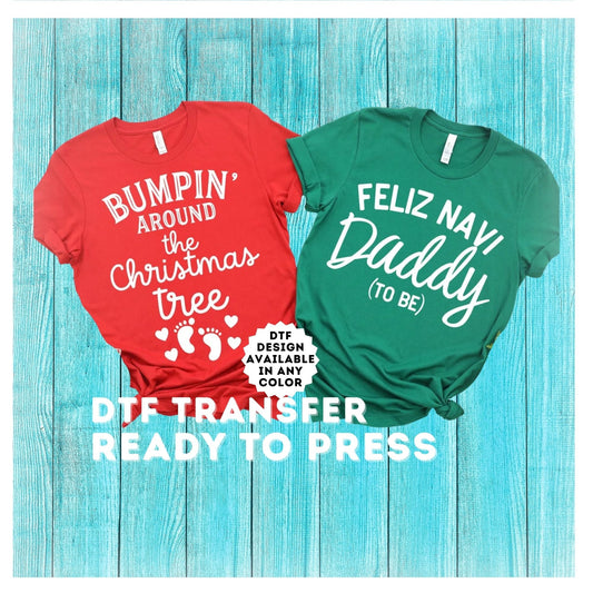 Couples Christmas Pregnancy DTF Transfer