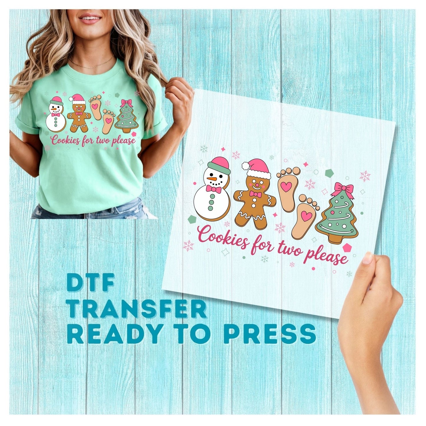Christmas Cookies For Two DTF Transfer