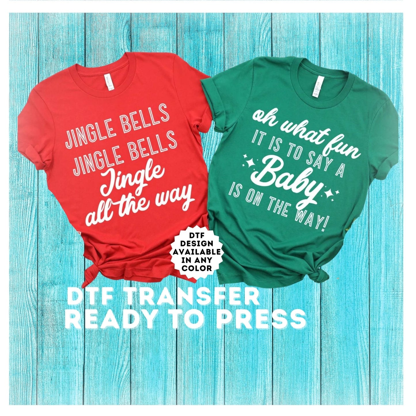 Couples Christmas Pregnancy DTF Transfer