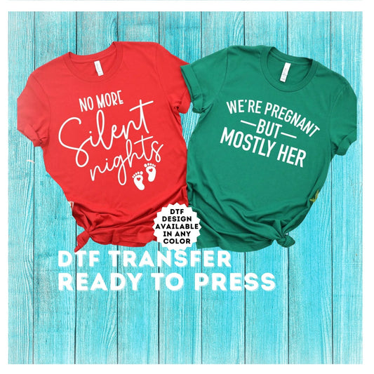 Couples Christmas Pregnancy DTF Transfer