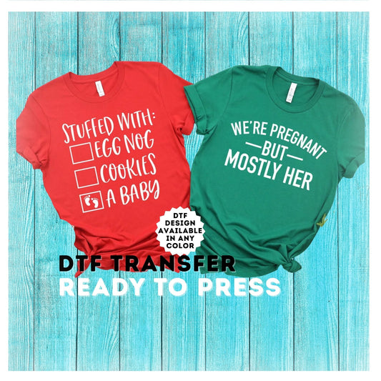 Couples Christmas Pregnancy DTF Transfer