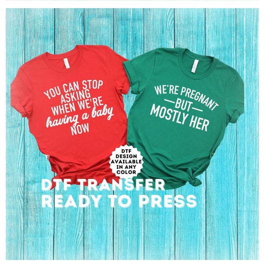 Couples Christmas Pregnancy DTF Transfer