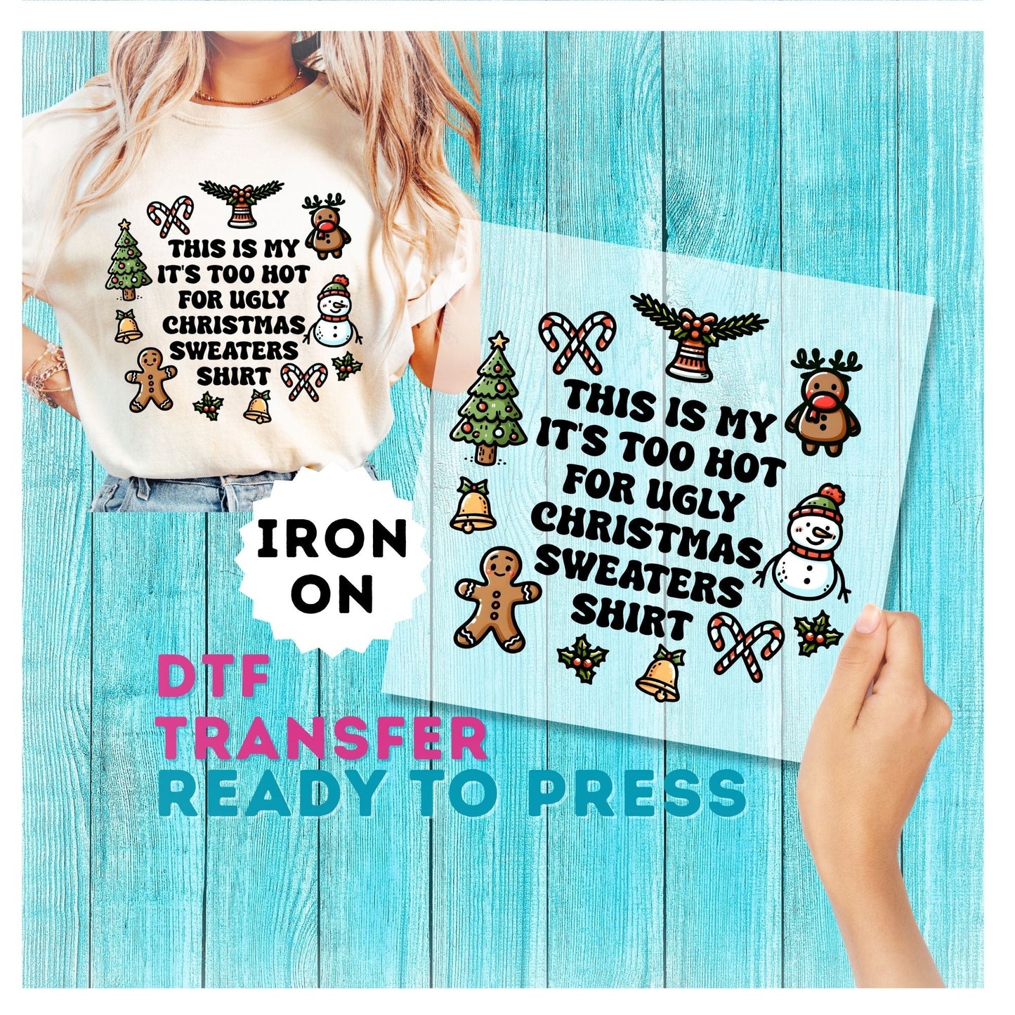 Ugly Christmas Sweater DTF Transfer