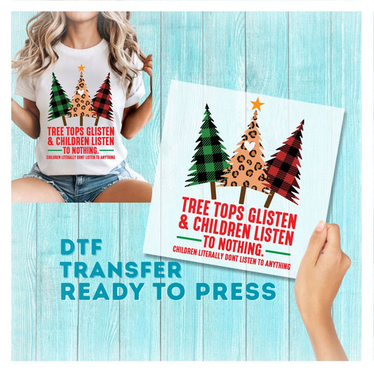 Funny Tree Tops Glisten DTF Transfer
